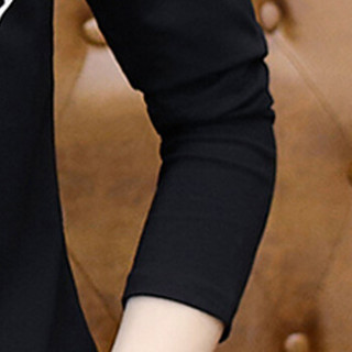 猫人 MiiOW T恤男2019春季新款韩版修身假两件圆领长袖T恤KC-3602黑色L