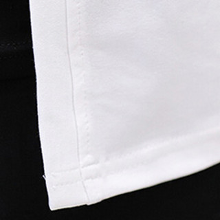 猫人 MiiOW T恤男2019春季新款韩版修身假两件圆领长袖T恤KC-3602白色3XL