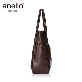 anello 阿耐洛 潮流时尚PU单肩托特包女士手提包N0571 深棕色