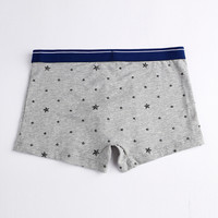 ROMON 罗蒙 男士内裤男四角裤中腰纯色弹力宽松短裤4条装 M4062 条纹印花组合 3XL (灰色系、XXXL、平角裤、棉)