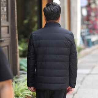 恒源祥羽绒服中老年男装休闲男士加厚2018年冬季新款立领外套 黑色 2XL(185/100A)