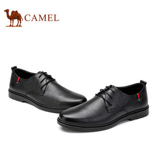 CAMEL 骆驼 牛皮系带男士商务休闲皮鞋 A912247490 黑色 41