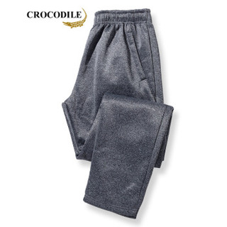 鳄鱼恤（CROCODILE）男休闲长裤 冬季新款运动加绒保暖纯色百搭裤 98751882 黑色（常规） M