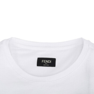 FENDI 芬迪 男士白色Fendi Stamp图案棉质圆领短袖T恤 FY0894 A4PP F0AU5 M码