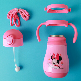 迪士尼（Disney）宝宝保温杯 儿童304不锈钢水杯带手柄吸管杯带手柄 260ml