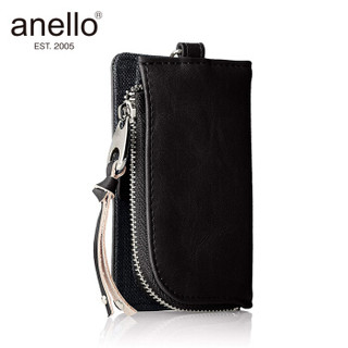 日本anello 日本潮流时尚PU便携收纳包钥匙包零钱包D0693 黑色
