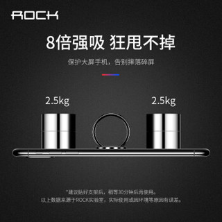 洛克（ROCK）手机指环扣 金属桌面懒人支架 可搭车载磁吸支架用 支持苹果iPhoneXS Max华为小米通用 经典黑