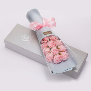 米兹MIEZ 香皂玫瑰花束礼盒装仿真鲜花11朵粉色 生日七夕情人节礼物送女友