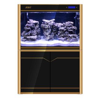 佳宝（JEBO）鱼缸水族箱中型大型玻璃底滤生态缸龙鱼缸观赏玻璃水族箱 黑金色 1.2米