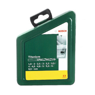 博世（Bosch）13支铁盒装镀钛麻花钻头套装 组合套装  自攻钉账塞套装 /套