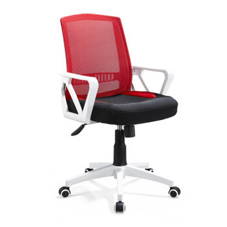 麦森maisen 麦森（maisen）电脑椅 家用办公培训椅子 职员网布老板靠背转椅 白+红色 MS-BGY-104