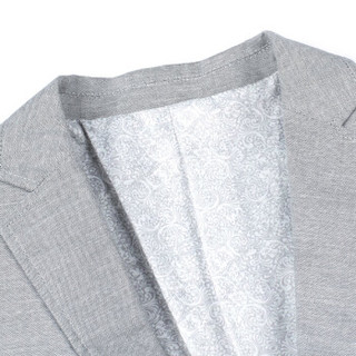 雅鹿 男休闲西服 商务韩版修身上衣正装纯色二粒扣长袖外套 18591004 灰色 180