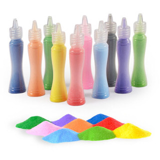 芙蓉天使 沙画套装HW7010 彩砂子沙胶画瓶纸绘画工具  3-6岁儿童创意玩具10色18张
