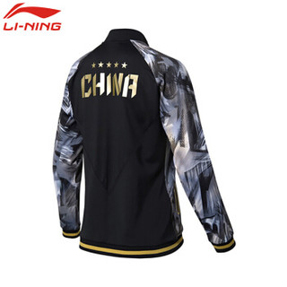 LI-NING 李宁 套装瑜伽健身运动户外跑步训练休闲开衫外套上衣 AWDN902-1 L码 女款 黑色