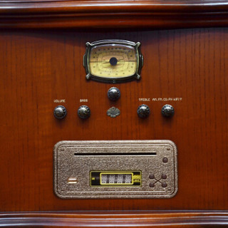 梵尼诗（Fennessy）留声机复古黑胶唱片机LP客厅音响老式电唱机欧式大喇叭古典蓝牙音箱羊皮卷F1877-750