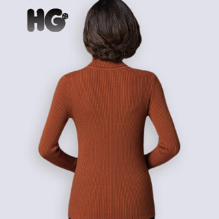 HG冬季新款高领毛衣女韩版修身加厚保暖提花纹打底衫百搭 黑色 160/84A/M