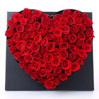 花千朵66朵红色玫瑰花桃心礼盒鲜花速递同城送花520生日纪念日七夕情人节礼物送女生女朋友老婆