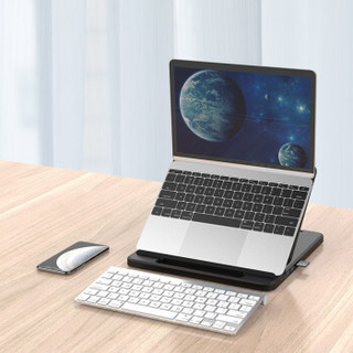 奥睿科(ORICO)平板笔记本扩展坞支架电脑支架 桌面增高收纳架子 便携手提 USB3.0+Type-A 黑NSN-SC2A
