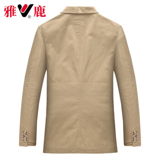 雅鹿 男休闲西服商务韩版修身上衣正装纯色二粒扣长袖外套 18591002