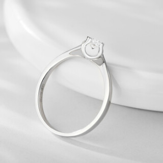 赛菲尔 钻石戒指女款 白18k金经典四爪女戒 约定钻戒 13号 总约23分