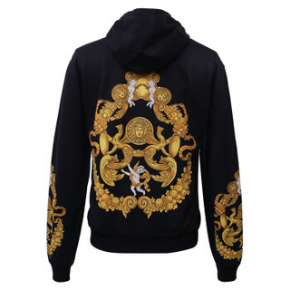 VERSACE 范思哲 奢侈品 18秋冬新款 男士黑色棉质连帽卫衣 A80469 A219529 A708  M