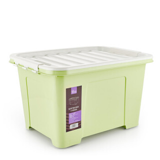 爱之佳 Amoretto 100L加大号带轮塑料收纳箱整理箱 环保加厚储物收纳箱子 绿色