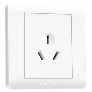 德力西（DELIXI）开关插座面板 16A三孔空调插座 经典白系列