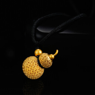 商品周六福 珠宝福禄葫芦足金黄金吊坠 古法黄金aa063268 金重约14.8g