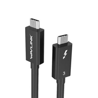 睿因（Wavlink）WS-TC18A Thunderbolt 3数据线 雷电3传输线 1.8米 双头Type-C苹果笔记本充电线 黑色