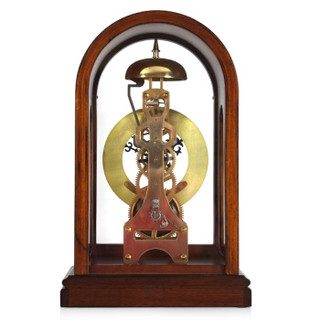 枫叶(MapleLeaf)欧式客厅单铃铛整点敲击木质机械座钟台钟 板栗色8023