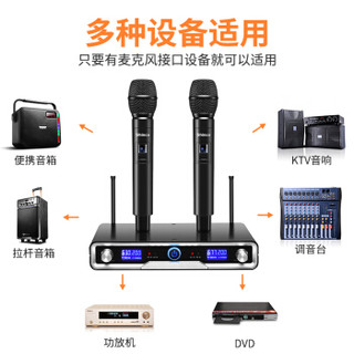 新科 (Shinco) U65无线麦克风一拖二话筒会议主持家庭KTV通用