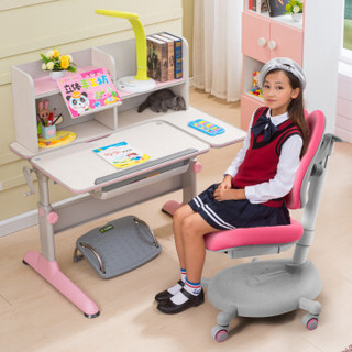 生活诚品 台湾原装 儿童书桌 儿童学习桌椅套装 学生写字桌 ME517+F3517+AU863 粉色