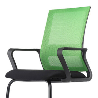 欧宝美办公椅现代简约弓形会议椅洽谈椅班前椅绿色靠背网布椅