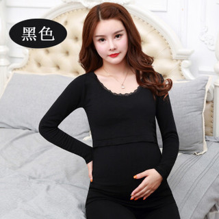 凡淑 2018冬季新品女装加厚保暖内衣套装哺乳衣喂奶衣月子服 HCJR887FSTZR 887孕妇加绒大红色 均码