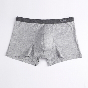 ROMON 罗蒙 男士内裤男平角裤中腰男式纯色棉质四角裤u凸短裤头4条混色装 M5221B 经典纯色 L (黑色系、L、平角裤、棉)
