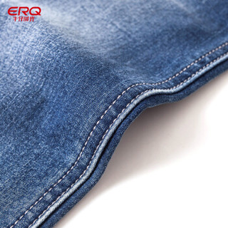 ERQ牛仔裤女士加绒2019新款直筒紧身小脚韩版显瘦浅色潮加厚 中蓝 31