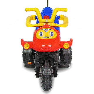乐康（LEKANG）儿童电动摩托车三轮车可切换手推车触摸蓝牙1-3-6岁宝宝玩具充电童车 柠檬红-升级大电瓶