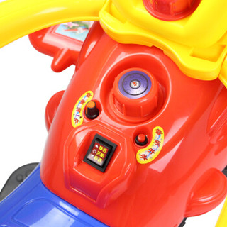 乐康（LEKANG）儿童电动摩托车三轮车可切换手推车触摸蓝牙1-3-6岁宝宝玩具充电童车 柠檬红-升级大电瓶