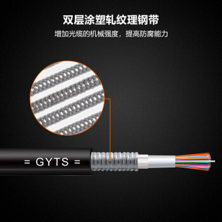 博扬（BOYANG）BY-GYTS-24B1 铠装24芯单模室外光缆 GYTS层绞式室外架空/管道网线光纤线 3000米/轴