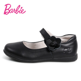 芭比 BARBIE 儿童皮鞋 2019春季女童公主皮鞋 表演舞蹈鞋 女童黑皮鞋 1889 黑色 32码