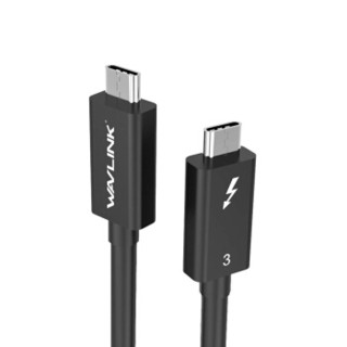 睿因（Wavlink）WS-TC5P Thunderbolt 3数据线 雷电3传输线 0.5米 双头Type-C苹果笔记本充电线 黑色