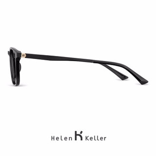 海伦凯勒光学情侣款眼镜框简约方框近视眼镜男女款镜框H26114 C1靓黑镜框