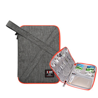 BUBM 数码数据线收纳包移动电源笔记本充电器耳机线材袋U盘3C配件电子产品小包旅行便携袋子 DIP小号灰色