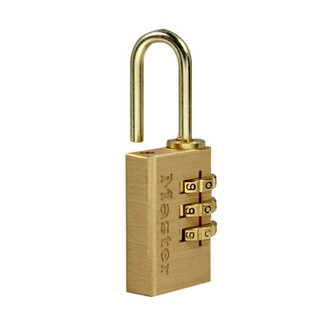 玛斯特（Master Lock）小号黄铜可调密码锁家用宿舍门箱包密码挂锁620MCND定制-免费激光刻字
