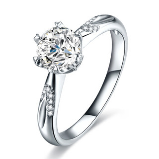 鸣钻国际 牵手 钻石对戒 白18k金钻戒 结婚求婚戒指 情侣款