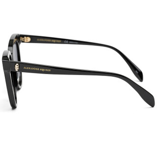 亚历山大·麦昆Alexander McQueen eyewear太阳镜女款 国际版猫眼墨镜 AM0159S-001 黑色镜框灰色镜片 53mm