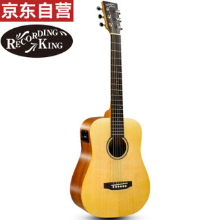 录音之（RECORDING KING）王吉他美式晋级单板民谣木吉它乐器 34英寸RDMINIE圆角电箱款