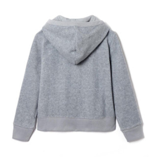 gap旗舰店 女童 logo徽标长袖拉链连帽卫衣334767 麻灰色 s