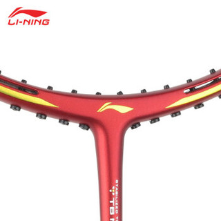 李宁（LI-NING）全新 风洞导流科技全碳素羽毛球拍 均衡型 风洞4000B 红色 单拍(已穿线)