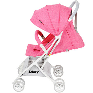 LAMY婴儿车宝宝婴儿推车可坐可躺可上飞机0-3岁高景观bb手推车避震超轻便可折叠伞车 精灵粉